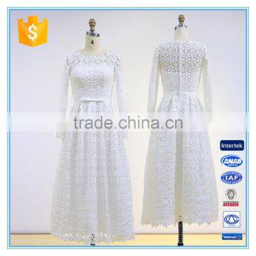 Fashion women embroidery lace wedding bridesmaid dress