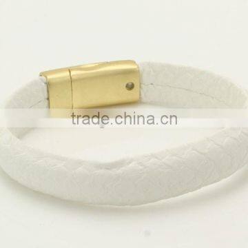 Mens Snake Leather Bracelets,PU Leather Bracelets,custom Logo Magnetic Bracelet photo-4