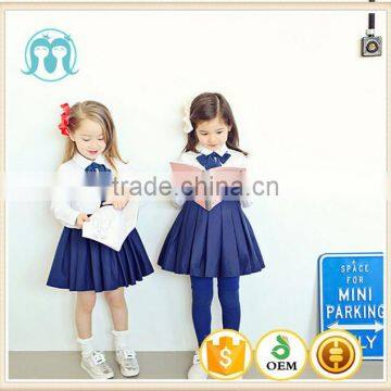 wholesale school supplies long seelve school student clothing dress baby girl t shirt + dress suit back to school clothing