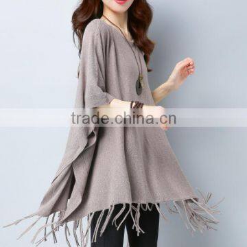 Zm35727a New Pattern Women Tassel Pullover Sweater Ladies Long Tops photo-3