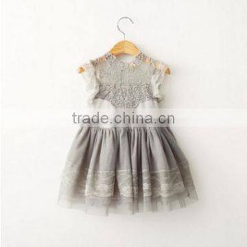 F10009A Girls Lace Patchwork Design Dress Girls Princess Dress Lace Girls' Dress