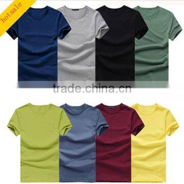 round collar pure color t shirt cheap