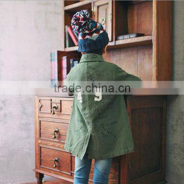 S60063B Boy's Korea Style Long Coat Kid's Fashion Dust Coat photo-3