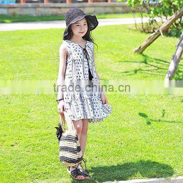 S33530W Hot Sale Ruffle Cotton Dress New Design Girls Teen Sleeveless Dress photo-4