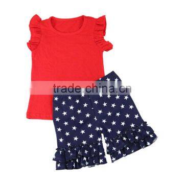 kaiyo flutter sleeve top match glod polka dots july 4th outfits children boutique outfits