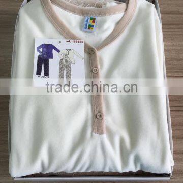 Ladies Velour Pajamas With Placket photo-5