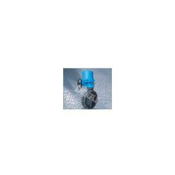 PP Butterfly Valve Wafer Connection Electric Steel / Plastic Actuator Operation ANSI