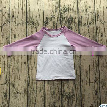 Wholesale baby girls casual shirts boutique kids raglan sleeves cotton shirts children autumn clothes top