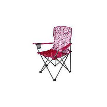 Fishing chair with cup holder with armrests, portable folding camping chair, comfortable outdoor chair, polyester beach chair