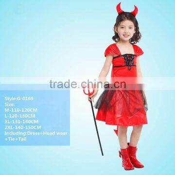 New fashion fancy red color party halloween costumes with horns