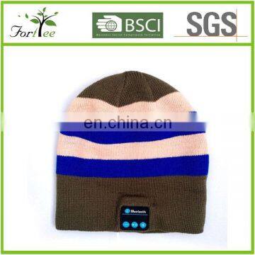 wholesale winter stripe acrylic bluetooth hat