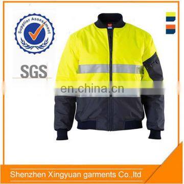 High visibility reflective quilted waterproof winter work coat/ Parka