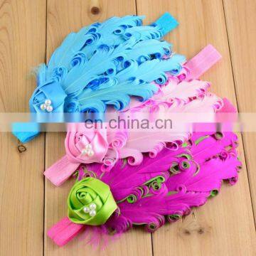 NEW Baby Headbands Curled feathers hair band for kids