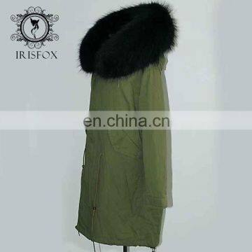 Women Jackets Warm Fox Fur Collar Hooded Long Italian Fox Fur Lined Coats photo-2