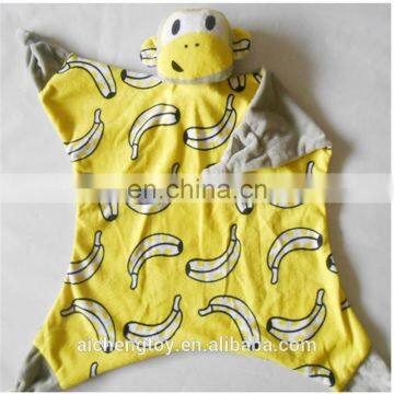 custom lovely and funny cartoon animal banana monkey plush toys baby comforter