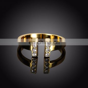 Simple Style Diamond Wedding Rings Yellow 1 Gram Gold Plated Rings with Wholesale Price