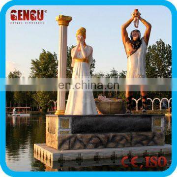 Outdoor water park statues of cronus and rhea