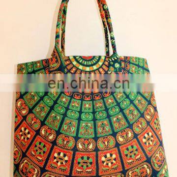 Mandala Hand bag Tapestry bag Girls tote bag Indian NEW ARRIVAL VINTAGE mandala hobo bag cotton purse luggage carry at wholesale