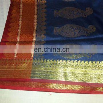 Wedding Dress Women's Dress Indian Saree Zari Work Pallu Silk Sari photo-3