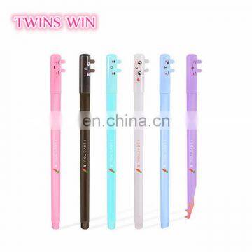 Promotional free samples office supplies and stationery custom logo advertisting cute animal design plastic gel pen for children