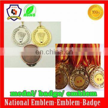 promotional tennis sport medal with ribbon/Newest customized souvenir metals medal (HH-medal-037)