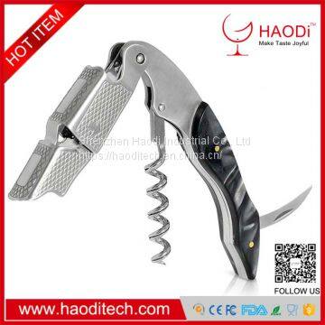 Black Color Professional Stainless Steel with Moonstone Resin Inlay All-in-one Corkscrew, Bottle Opener and Foil Cutter