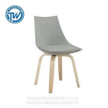 DC-6062 Topwell Modern Design Plastic Chair Leisure Chair Dining Chair With Wood Legs photo-2