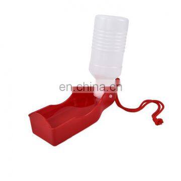 500ml portable outerdoor drinking bottle red travel pet automatic drinker