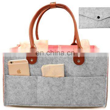 Felt Diaper Storage Bin for Nursery Changing Table photo-3