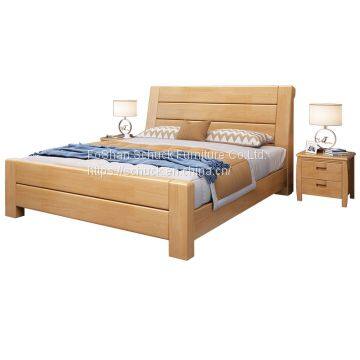 Solid wood bed for bedroom furniture