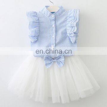 Baby Ruffle Sleeveless Outfits Striped Summer Clothes Toddler Clothing