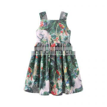 Girls' Dress 2020 Summer Cotton Strap Print Flowers Children Clothes Dress