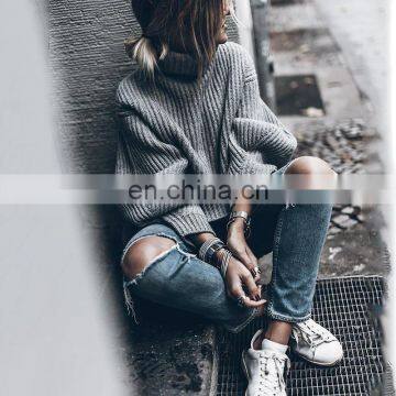 TWOTWINSTYLE Casual Knitting Long Sleeve Turtleneck Warm Thick Pullover Female Sweater photo-4