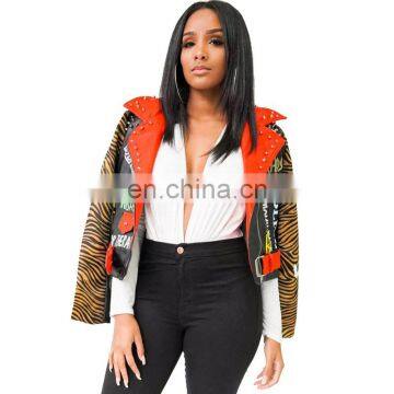 Bomber Jackets for Women 2020 Fall & Winter Hot Style With Rivet and Printing photo-2