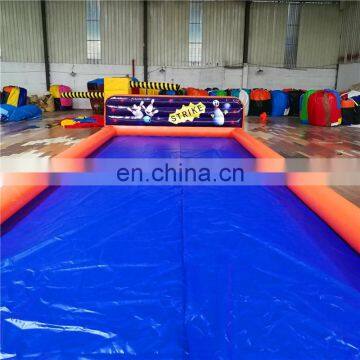 Customized Bowling theme PVC blow up sport game equipment, inflatable bowling arena with balls