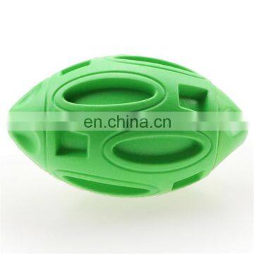 Pet Squeaky Toys Rubber Rugby Ball Interactive and Training Chew Toys Fetch Toy Ball for Dogs photo-6