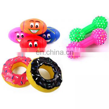 Pet Puppy Vinyl Donut Bone Chew Squeak Toy For Dogs