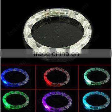 LED Light Up Flashing Bracelet Bangle Acrylic Wristband Glow Blinking Party Club