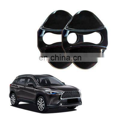 Black Stainless Steel 4 Pcs Car Door Latches Striker Trim Lip knob Case Car Door Lock Protective Cover For Toyota Corolla Cross