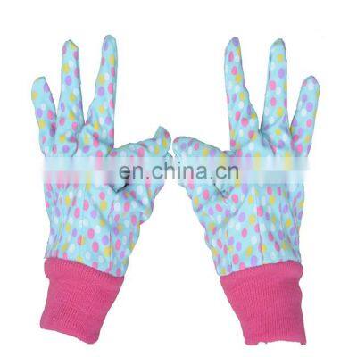 HANDLANDY Floral Pattern Cotton palm light blue pink lovely floral garden gloves