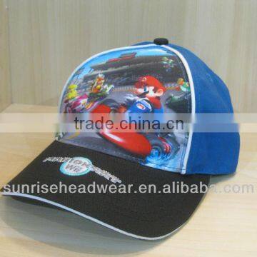 custom printing kids cap with piping