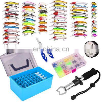 Amazon Supplier 145pcs Fish Baits Kit Minnow Popper Spoon OEM Acceptable Fish Pliers Grip Nylon Line Fishing Lure Combo Pesca