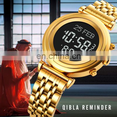 Skmei 1892 Muslim Steel Watches Women Wristwatches Lady Qible Digital Azan Watch