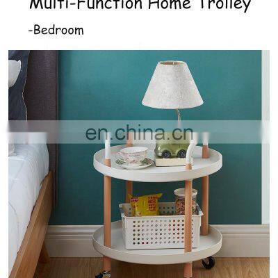 3 Layers Storage Racks With Wheels Metal And Bamboo Storage Shelf Rack Bathroom Kitchen Storage Rack photo-4