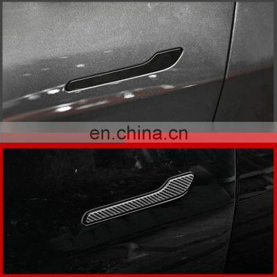 Autoaby Carbon Fiber ABS Styling Premium Durable Accessories For Tesla Model 3 Y Car Door Handle Cover Protector Sticker