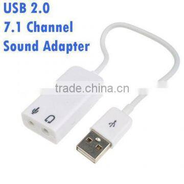 USB External Virtual 7.1 Channel Audio 3D Sound Card Adapter With Cable