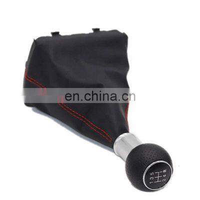 5/6 Speed Car New Design Gear Shift Knob Boot Cover FOR Audi AUDI A4 B6 B7 B8 With Low Price MT Black Red Line photo-4