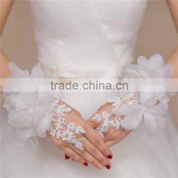 C23367B new fashion design women lace flower bridal gloves