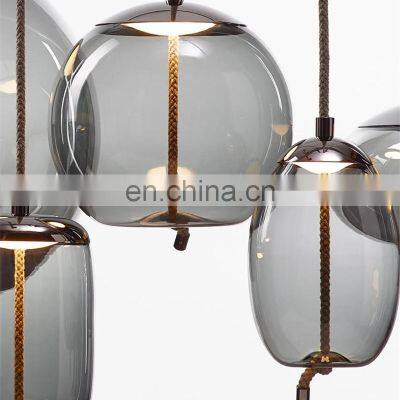 Modern Nordic LED Glass Hanging Lamp Art Indoor Modern Glass Ball LED Pendant Lights photo-5