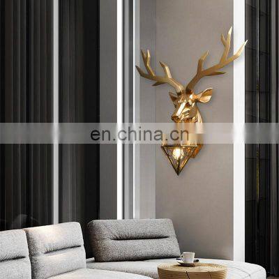 Nordic Antlers Wall Lamp Home Decor Retro Art Deer Head Wall Light Living Room Bedroom Aisle Background Wall Sconce Lighting photo-3